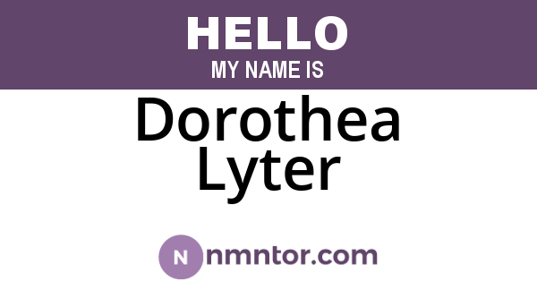 Dorothea Lyter