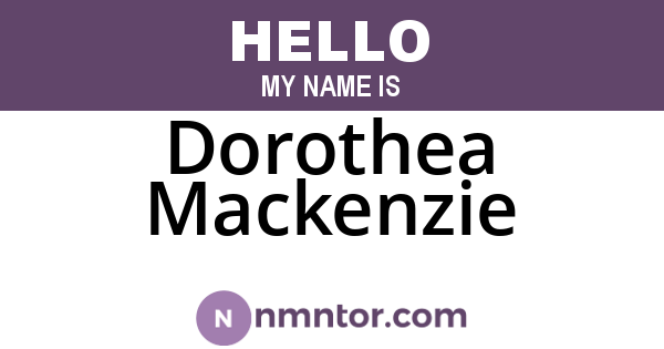 Dorothea Mackenzie