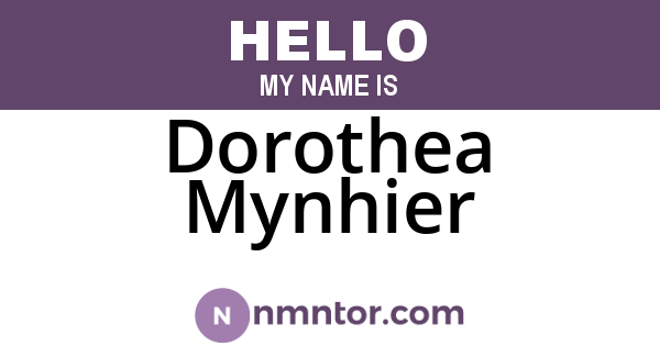 Dorothea Mynhier