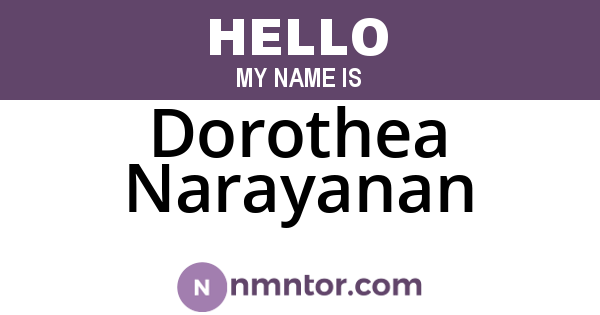 Dorothea Narayanan