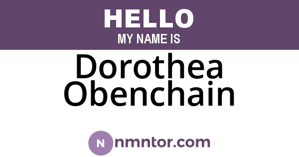 Dorothea Obenchain