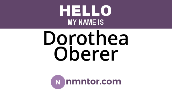 Dorothea Oberer