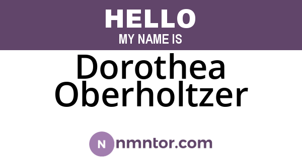 Dorothea Oberholtzer