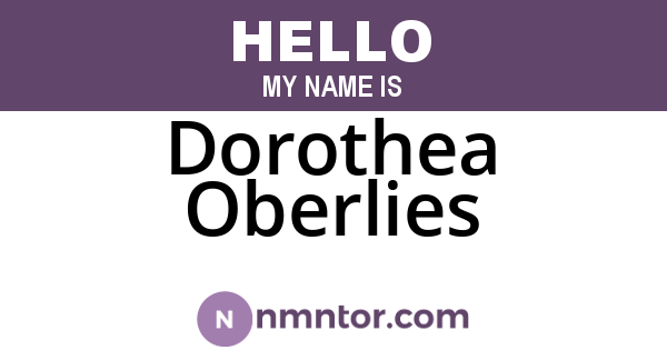 Dorothea Oberlies