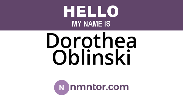 Dorothea Oblinski