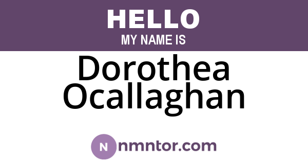 Dorothea Ocallaghan
