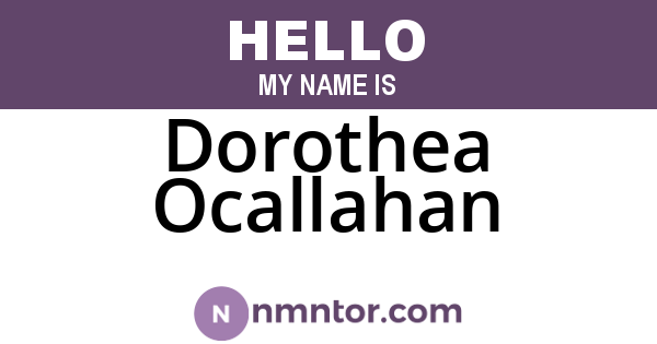 Dorothea Ocallahan