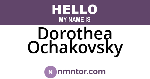 Dorothea Ochakovsky