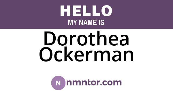 Dorothea Ockerman