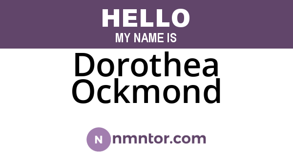 Dorothea Ockmond