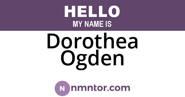 Dorothea Ogden