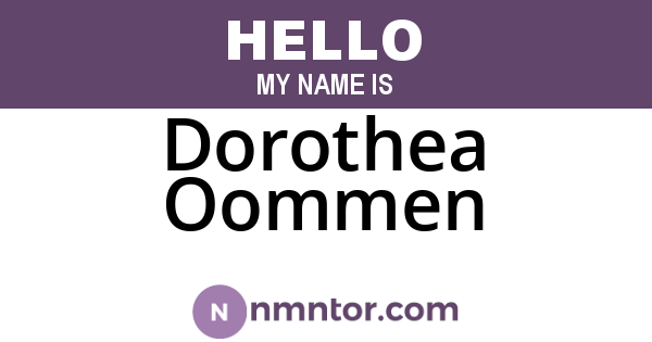 Dorothea Oommen