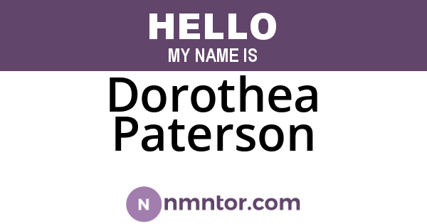 Dorothea Paterson