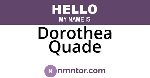 Dorothea Quade