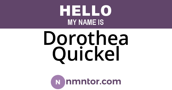 Dorothea Quickel