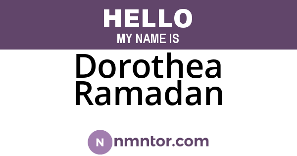 Dorothea Ramadan