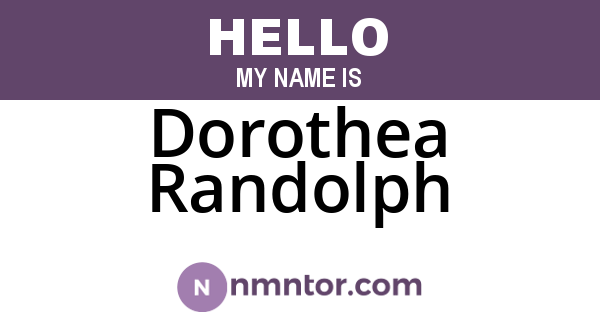 Dorothea Randolph