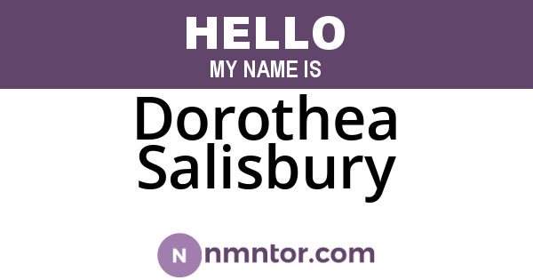 Dorothea Salisbury