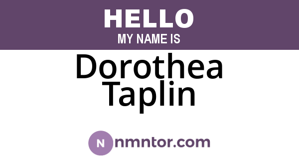 Dorothea Taplin