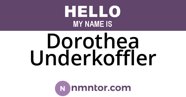 Dorothea Underkoffler