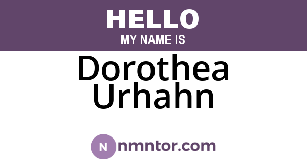 Dorothea Urhahn