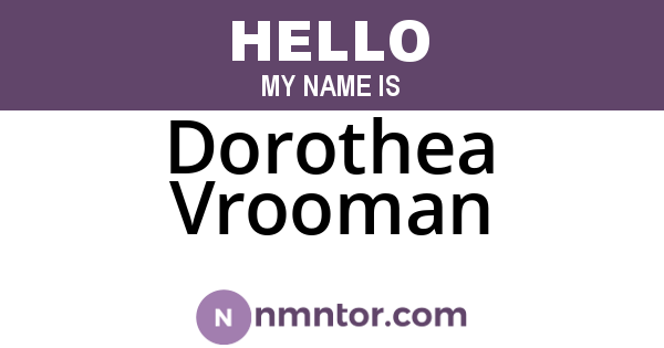 Dorothea Vrooman