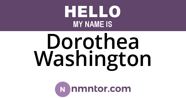 Dorothea Washington