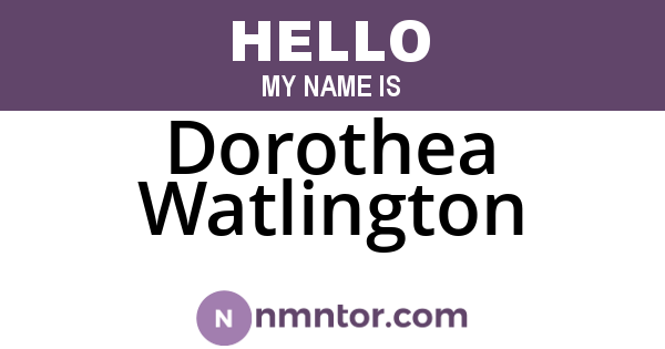 Dorothea Watlington