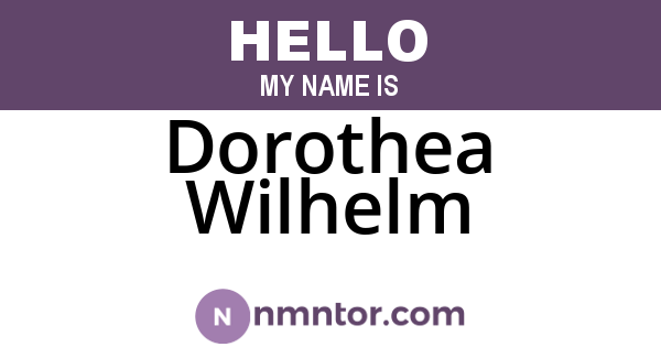 Dorothea Wilhelm