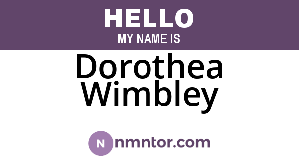 Dorothea Wimbley