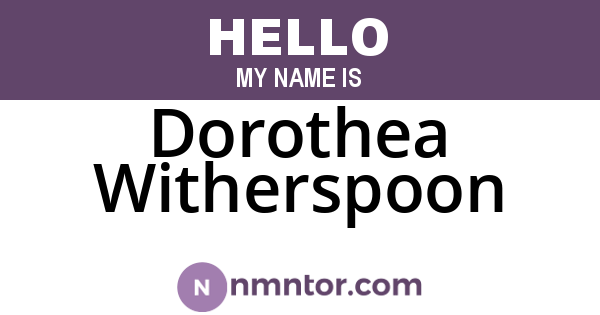 Dorothea Witherspoon