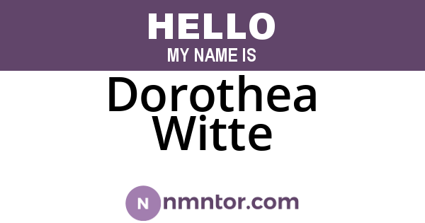 Dorothea Witte