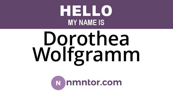 Dorothea Wolfgramm