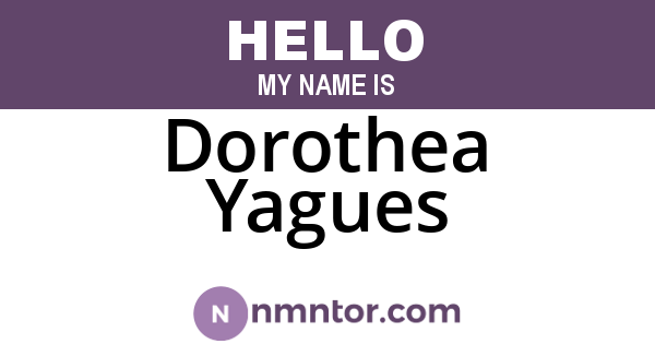Dorothea Yagues