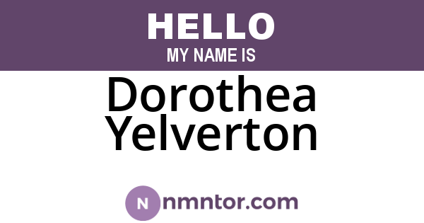 Dorothea Yelverton