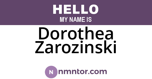 Dorothea Zarozinski