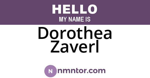 Dorothea Zaverl
