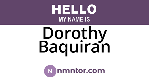 Dorothy Baquiran