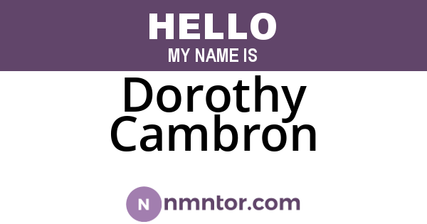 Dorothy Cambron