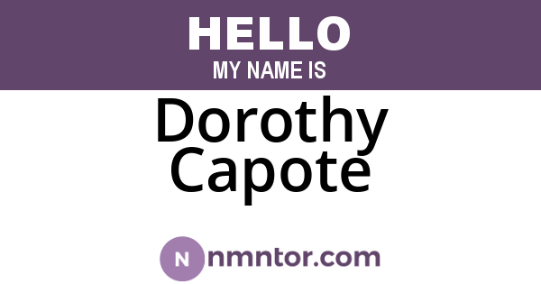 Dorothy Capote