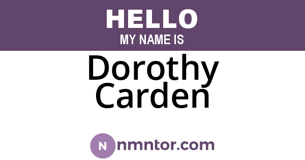 Dorothy Carden