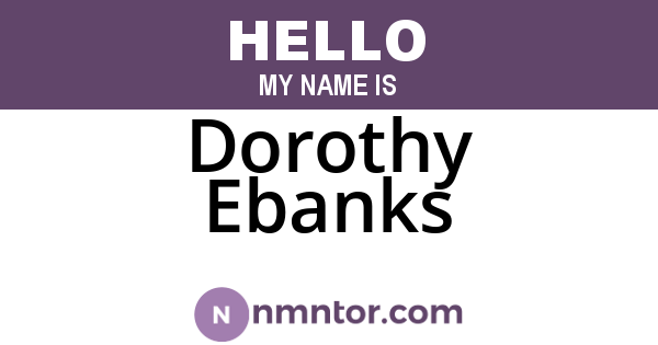 Dorothy Ebanks