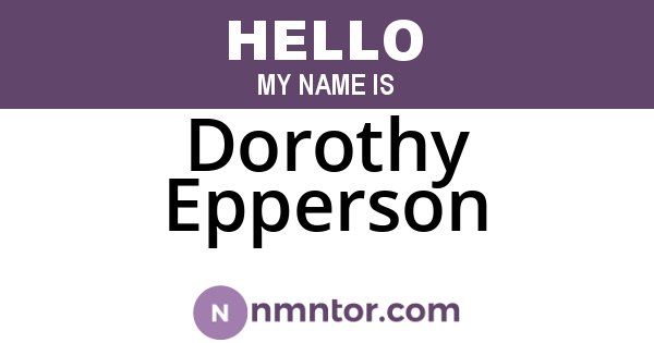 Dorothy Epperson