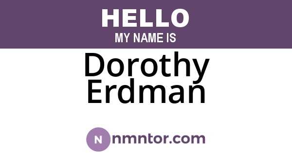 Dorothy Erdman