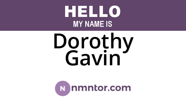 Dorothy Gavin