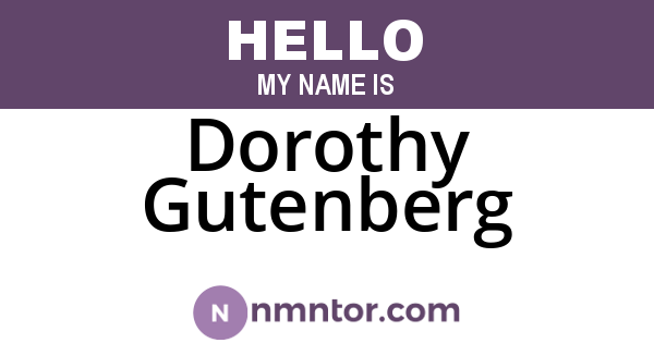 Dorothy Gutenberg