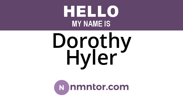 Dorothy Hyler
