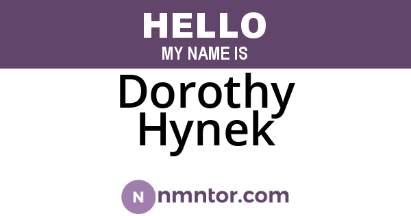 Dorothy Hynek