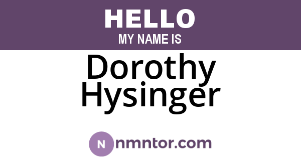 Dorothy Hysinger