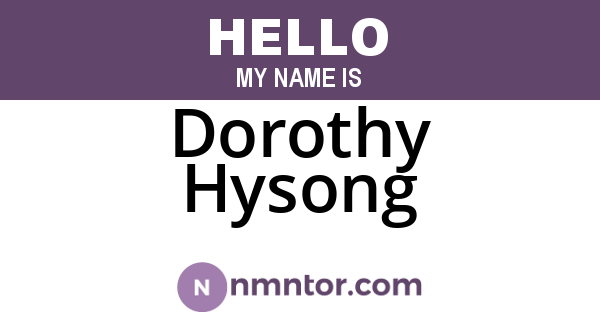 Dorothy Hysong